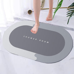Bath Mat Bathroom Rug Super Absorbent Non Slip Carpet Rubber Backing Quick Dry Stain Resistant Bath Mat Easy Care Clean Shower Rug Bathtub Room Simple Kitchen Doormat
