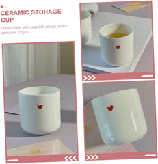 VICASKY Heart Ceramic Cup Decorative Porcelain Water Holder Juice Tea Coffee Mug for Couples Home Use Easy Clean Stain Resistant Small Gift