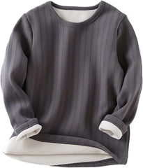 Kids Toddler Girls Boys Ribbed Solid Spring Winter Long Sleeve Warm Thick Tops Clothes Shirt Teen