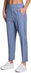 RBX Women's Ankle Pant, Quick Drying Lightweight Stretch Woven Flat-Front Straight Leg Pants