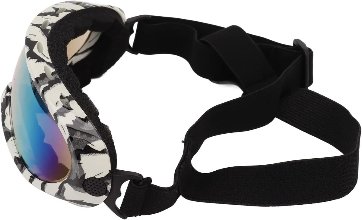 Dog Sunglasses, Dog Eye Wear Glasses Winproof for Dogs Eyes Red Lens (Zebra Frame)