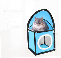 HANABASS Cat Tree Furniture with Tunnel Design and Scratch Posts Indoor Play House Pet Bed for Multiple Cats