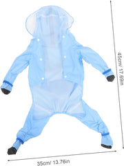 Garneck Dog Raincoat Hood Reflective Rain Poncho for for Easy Carrying for Rainy Days