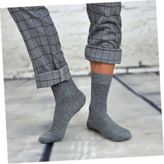 GALPADA 5pairs Men's Cotton Anti-skid Socks Thick Warm Crew Socks for Winter Autumn Breathable Grid Design Comfortable Fit