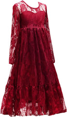 Flower Girls Dresses Bridesmaid Wedding Pageant Party Princess Communion Floral Boho Vintage Lace Dance Gown