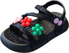 Children Shoes Summer Flower Princess Flat Sandals Comfortable Fashion First Walking Shoes Girls Bow Sandals (Green, 2-2.5 Years Toddler)