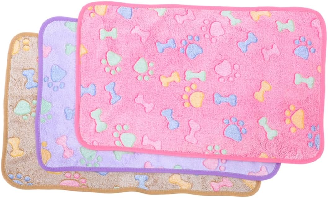 Pet Blanket for Bed 3pcs Dog Cat Blanket Washable Soft Warm Fleece Material Easy Cleaning