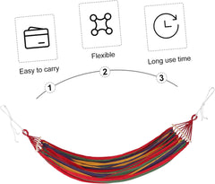 150kg Portable Rollover Canvas Hammock for Camping Hiking Travel Garden Beach