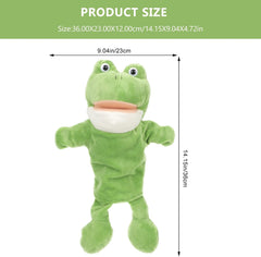 LUOZZY Frog Puppets Cartoon Animal Hand Puppet for Kids Soft Hand Frog Stuffed Plush Toy Animal Hand Puppet for Imaginative Play Role Play Interactive Toy, 14.15inch