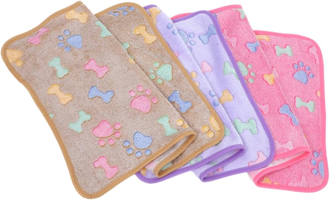 Happyyami 3pcs Washable Dog Blanket Soft Fleece Pet Bed for Small Dogs Cats Animal Blanket Comfort Safety