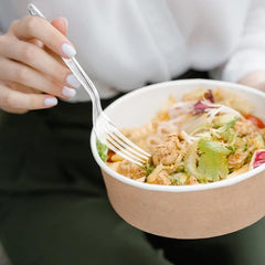 100 Pack Heavy Duty Disposable Clear Plastic Forks - Basic Cutlery for Parties, Events, and Everyday Use