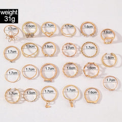 Ethnic Diamond Pearl Stackable Knuckle Women Halloween Jewelry Gift Set