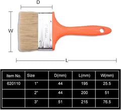 Professional 3-Piece Paint Brush Set – 1", 2" & 3" Boiled Bristle Brushes with Durable Plastic Handles – Ideal for Walls, Trim, Furniture, and Others.