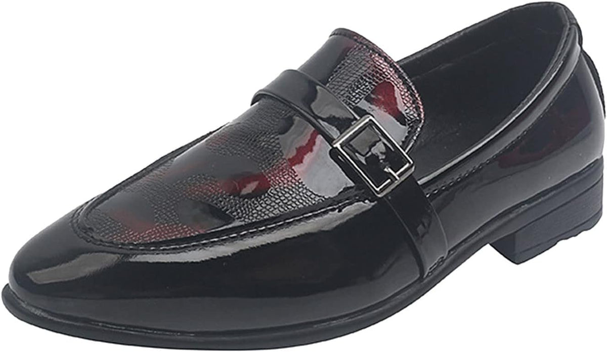 Summer and Autumn Fashion Boys Casual Leather Shoes Solid Color Lace Up Pointed Lace Up Boys Wading Boots (Red, 9-9.5 Years)