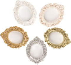 5pcs Mini Vintage Resin Picture Frame Pure Matte Shimmering and Textured Frames for Landscapes and Home Decor