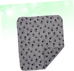 BESPORTBLE Double-Sided Fleece Dog Blanket Pet Bed for Car Winter Blanket Claw Print Grey Background