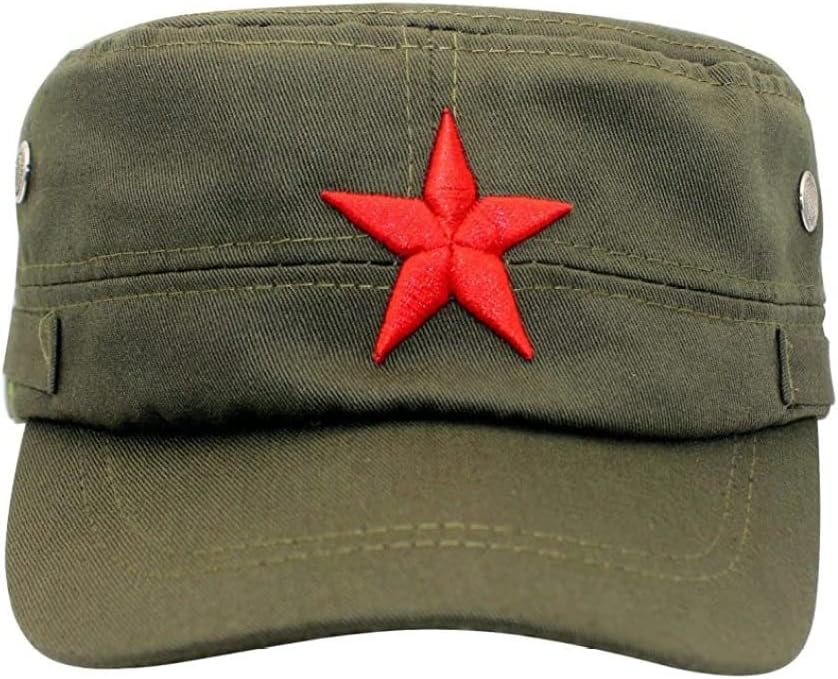 Military Cap Baseball Cap Red Star Army Cap Vintage Men Flat Top Cool Hat