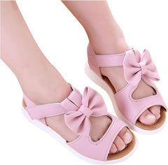 Kids Sandals Sandals Fashion Kids Princess Bowknot Girls Toddler Shoes Summer Flat Children Girl's Shoes (Pink, 9.5 Big Kids)