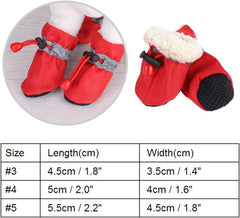 4 Pcs Dog Shoes for Medium Dogs, Small Dogs Pets Boots, Paws Protectors for Winter Snowy Day, Summer Hot Pavement, Rainy Weather, Outdoor Walking, Indoor Hard Floors no Skid Sole