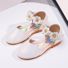 Girls' Sandals Fashion Spring and Summer Sandals Dress Dance Performance Princess Shoes Light Sequin Mesh Bow Shoes (White #2, 8 Toddler)