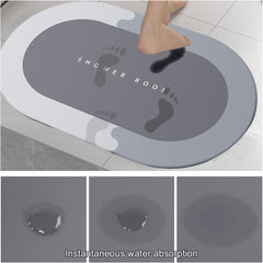 Bath Mat Bathroom Rug Super Absorbent Non Slip Carpet Rubber Backing Quick Dry Stain Resistant Bath Mat Easy Care Clean Shower Rug Bathtub Room Simple Kitchen Doormat