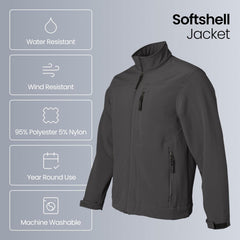 Weatherproof Men's Softshell Jacket – Wind & Water Resistant – Breathable, Lightweight Outdoor Coat