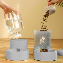 GKYZBB Automatic Cat Feeder and Cat Water Dispenser,Automatic Feeder and Water Dispenser 1 Gallon for Small Medium Big Dog Pets Puppy Kitten