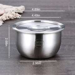 Stainless Steel Steaming Egg Bowl with Lid Home Steam Rice Bowl Thickened High Temperature Resistant Baking Egg Bowl, 600ml