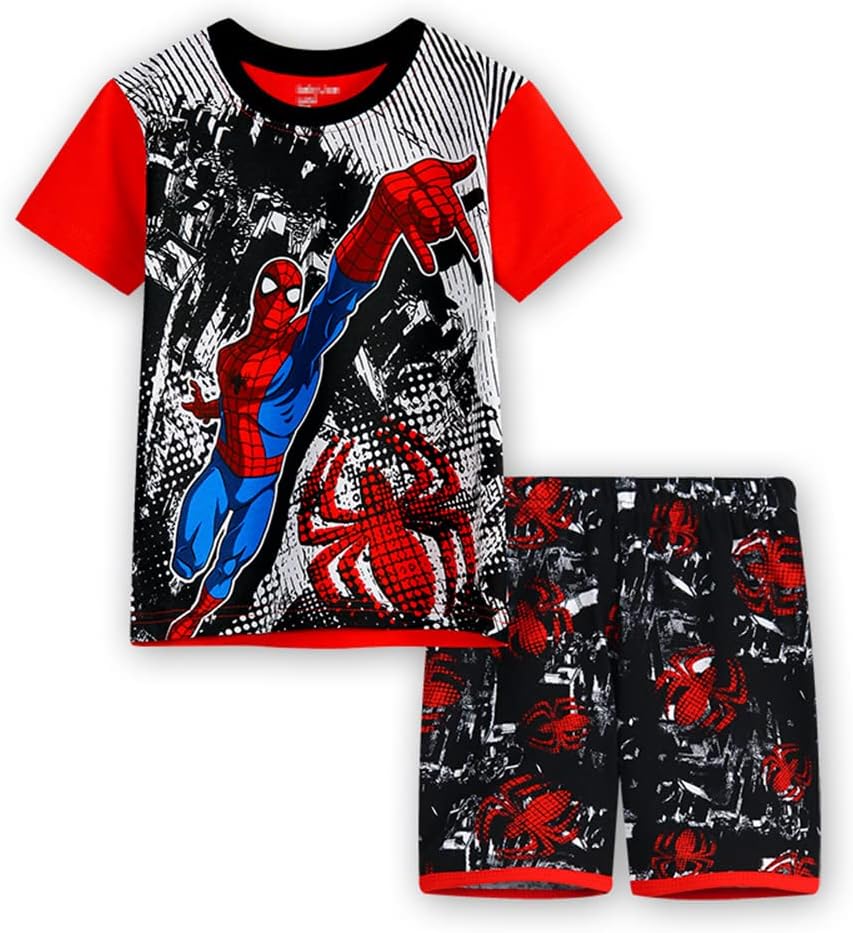 Boys Summer Snug-Fit Pajamas Short Kids Pjs Sets 100% Cotton Toddler Sleepwear