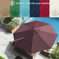 Outdoor Table Market Yard Umbrella Replacement Top Cover, Replacement Umbrella Cloth 200/270/300cm, 6ribs/8ribs Replacement Canopy for Patio Sun Umbrella