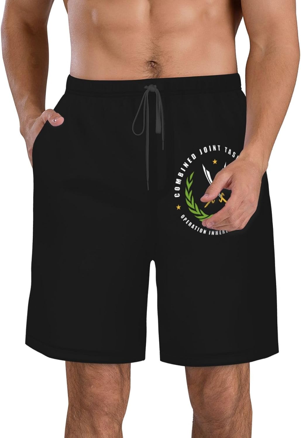 Joint Task Force Operation Inherent Resolve Swim Trunks Men's Quick Dry Shorts Summer Beach 9"" Shorts