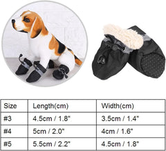 Dog Shoes Boots Socks for Small Medium Dogs Cats Winter Warm Soft Cotton Padded 4Pcs (01)