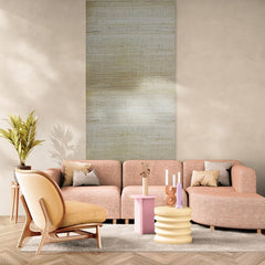 CONCORD WALLCOVERINGS ™ Display Sample, Grasscloth Texture Wallpaper – Cream Roll, Durable Vinyl Wall Covering, Natural Look, 7" x10", Elegant and Versatile Design