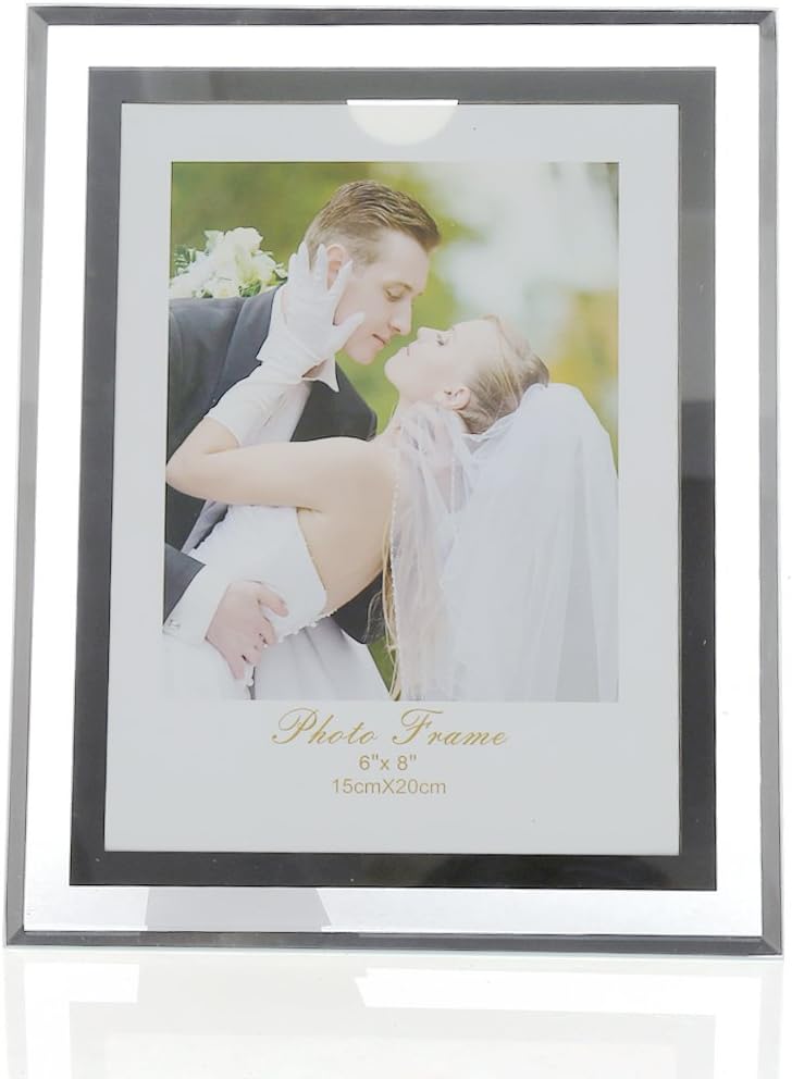 6x8-inch Glass Picture Frame for Home Decor,Horizontal or Vertical Display