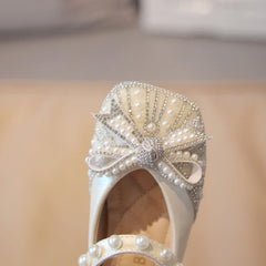 Fashion Autumn Girls Casual Shoes Shiny Pearl Rhinestone Bow Dress Shoes Dance Shoes Toddler Girls Winter Boots