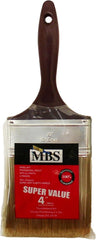 MBS Lightweight All Purpose 4" Paint Brush 100% Polyester Bristles for use with All Paints and Stains