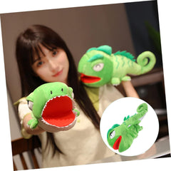 Lizard Hand Puppet Plush with Movable Mouth for Interactive Play Educational Fun and Parent Bonding for Home Kindergarten and Nursery Use