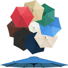 Outdoor Table Market Yard Umbrella Replacement Top Cover, Replacement Umbrella Cloth 200/270/300cm, 6ribs/8ribs Replacement Canopy for Patio Sun Umbrella
