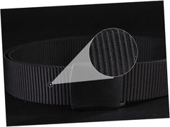 Canvas Tactical Belt for Men Lightweight Nylon Material Airport-friendly Automatic Buckle for Outdoor Work and Casual Wear and Breathable Design Black
