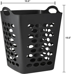 Flexible Black Laundry Hamper Basket, 1 Pack
