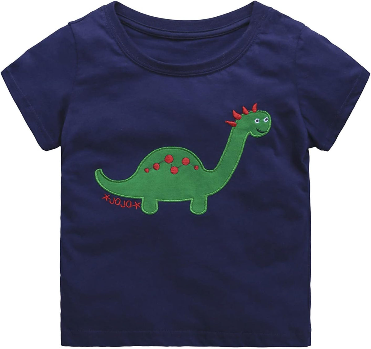 KAGAYD Children Cotton Soft Loose Tee Short Sleeve Round Neck Shirts Dinosaur Print Tops Clothes Boys Girls Casual Shirt