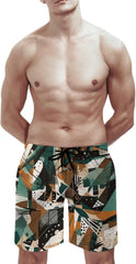 Men's Swim Trunks Puzzles of Different Shapes Beach Shorts Quick Dry Summer Bathing Suit Swimwear