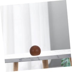 Iron Globe Table Lamp Base Vintage Decorative Metal Lamp Stand Hollow Walnut Finish for Home Lighting