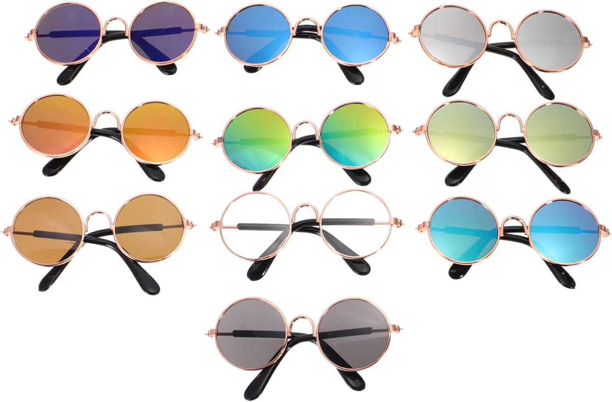 Totority Funny Dog Goggles 10pcs Pet Sunglasses Kitten Cat Props Adorable and Fashionable