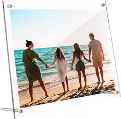 AHANDMAKER Transparent Acrylic Frame A4 Picture Frame with Double Sided Display for Office Wall Decor Holiday Gift Photo Art Exhibition Home Decor