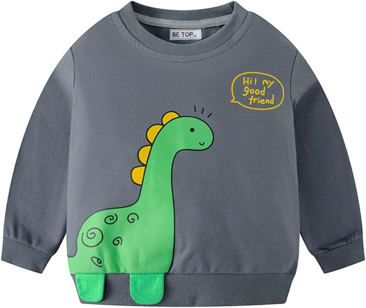 Kids Toddler Baby Boys Dinosaur T Shirt Long Sleeve Crewneck Pullover Tee Tops Autumn Clothes Basketball Top