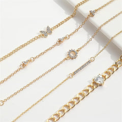 Gold Bracelets Arm Adornment Gilded Wrist Jewelry Fashionable Accessory Set for Ladies Bohemian Design