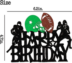 WishFirst Happy Birthday Football Cake Topper For men Rugby Player Scene Cake Decoration For Kids Sport Theme Birthday Football Party Event Supplies for Boys