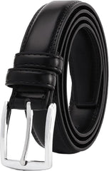 Mens Belt 47 Inch PU Leather Belt with Alloy Pin Buckle Minimalist Easy Matching Black Belt Men for Business, Gifts for Men,Mens Belt