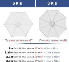Replacement Canopy Parasol Cloth, Parasol Canopy Cover, Anti-ultraviolet, Replacement Cloth for Umbrella Replacement Parasol Canopy, Garden Patio Umbrella Fabric Canopy Cover
